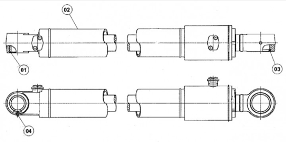 Assy 1709834 de cylindre de seau de Hydraulic Cylinder E312C 312C d'excavatrice de Belparts