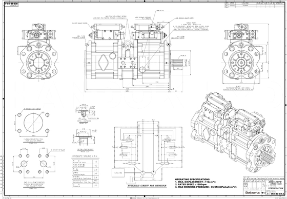 Pompe hydraulique de Main Pump 708-2L-00300 708-2L-00790 d'excavatrice de Pc200 Pc200 7 Pc200-7 200-6 Pc160 Belparts pour KOMATSU