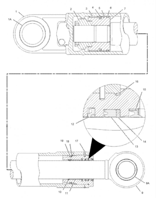 Assy 1589061 de cylindre de seau de Hydraulic Cylinder E320C 320C d'excavatrice de Belparts