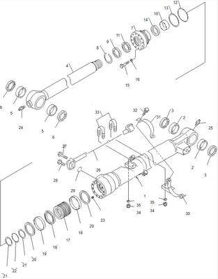 Assy 707-01-0A320 de cylindre de seau de Hydraulic Cylinder PC200-7 d'excavatrice de Belparts