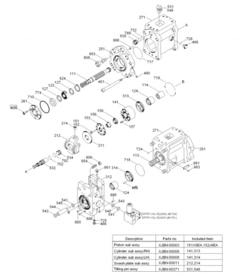 Pompes hydrauliques pour excavatrice R290 R300 R305 R350-5-7 31N8-10010 31N8-10050 Pour Hyundai