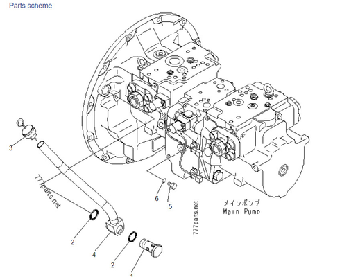 Comatsu PC400-7 708-2H-00022 708-2H-00450 708-2H-00460 Pompes hydrauliques pour pièces de pièces de pelle