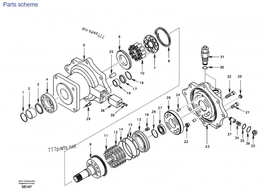 Moteur à pivotement Volvo EC360 SA8230-31780 pour pièces de pellets