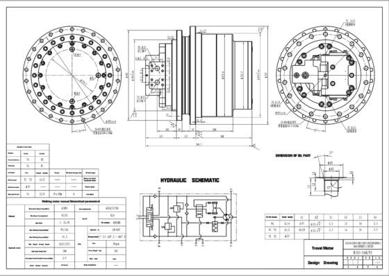 Hyundai R305 R335 R290-7 R300LC-9S Moteur de déplacement hydraulique 31N8-40011